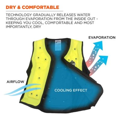 Chill-Its 6685 Dry Evaporative Cooling Vest - Zipper Closure