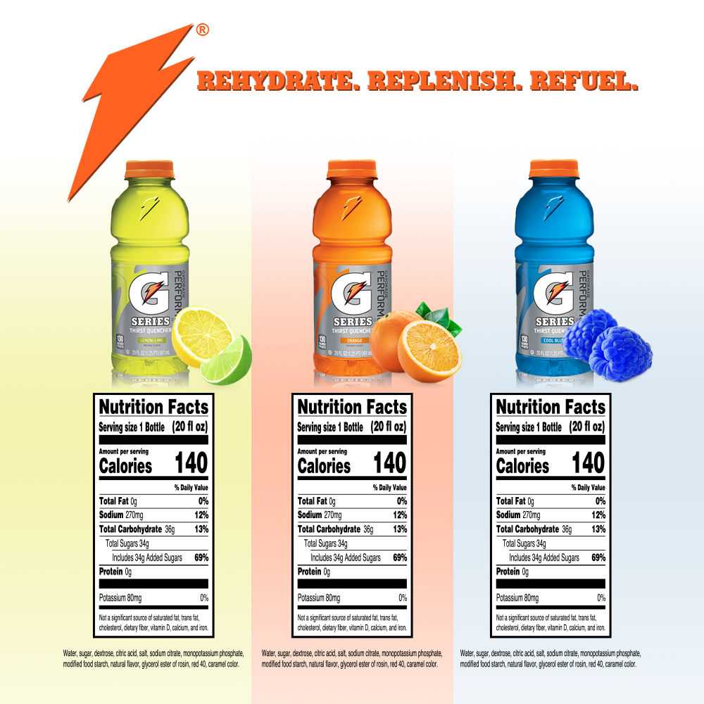 Gatorade 20 oz Wide Mouth Bottle - 24 Bottles - Hydration Depot