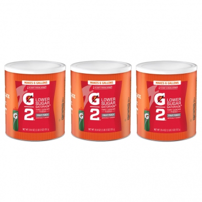 Gatorade G2 Low Calorie Fruit Punch 6 Gallon Powder - Case of 3 - 19.4 oz