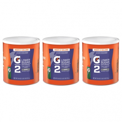 Gatorade G2 Low Calorie Grape 6 Gallon Powder - Case of 3 - 19.4 oz
