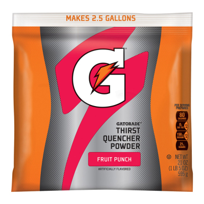 Gatorade Fruit Punch 2.5 Gallon Instant Powder - 21 oz Gatorade Mix