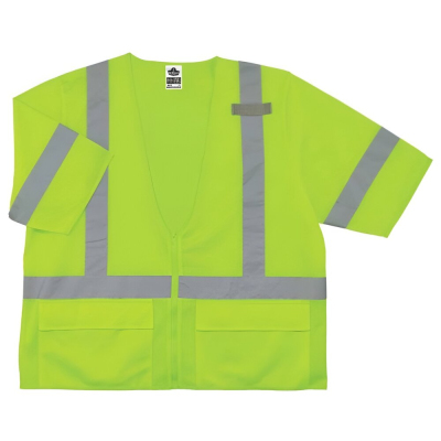 GloWear 8320Z Standard Hi-Vis Safety Vest - Type R Class 3, Zipper 