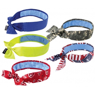 Chill-Its 6705CT Evaporative Cooling Bandana w/Cooling Towel - Tie (Pack of 6)