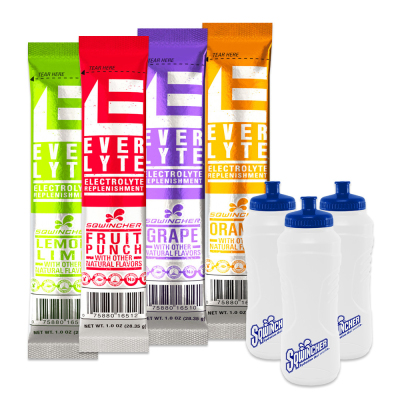 Sqwincher Everlyte 24 Case Bundle Pack w/132 Free Sports Bottles