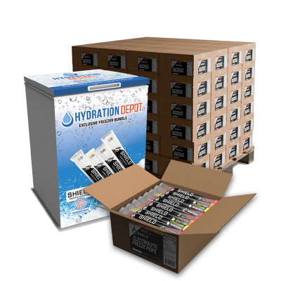 Hydration Depot Exclusive Shield Freezer Pops 100 Case Bundle w/Freezer  