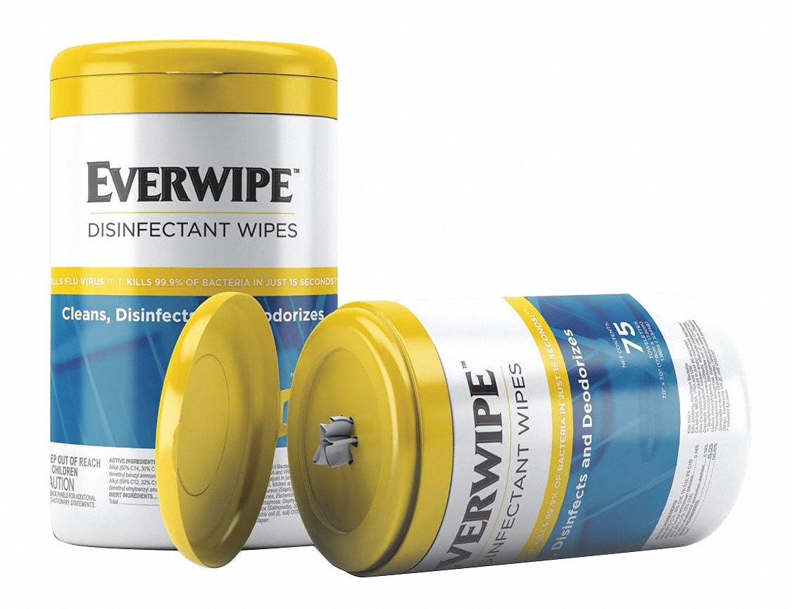 Everwipe Disinfectant Wipes (75 Wipes/Tub, 6 Tubs/Case) *Free Shipping