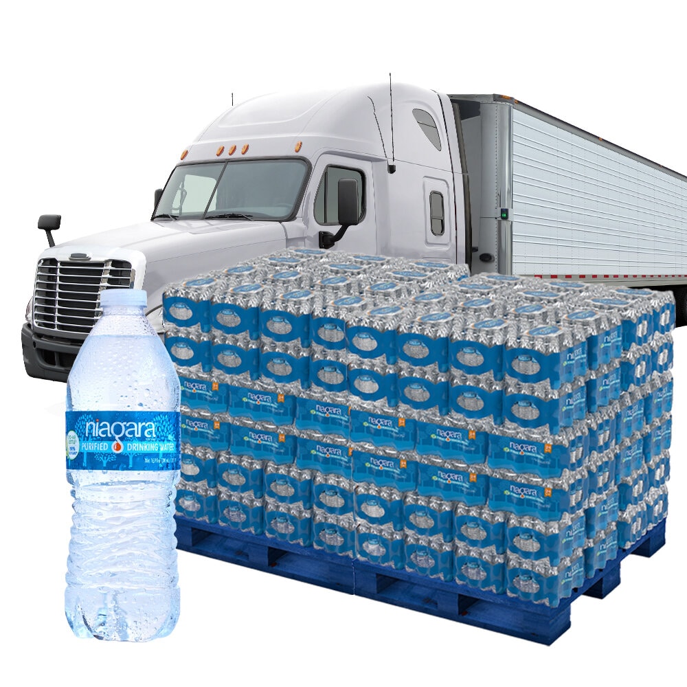 Niagara Purified Water, 16.9-oz Bottle, Bulk Buy 19 Pallets