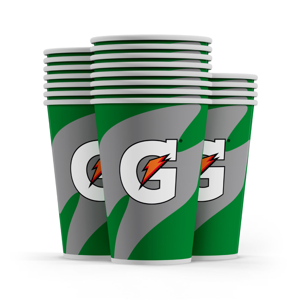 Gatorade Logo Waxed Paper Cups 12 oz. - Hydration Depot