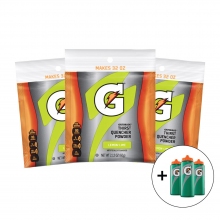 Gatorade Single Serve XL  Lemon Lime Powder Bundle w/10 Squeeze Bottles