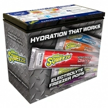 Sqwincher Sqweeze Assorted Freezer Pops 60 cs & Free 7 Cu ft Freezer