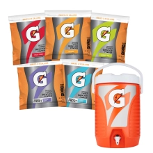 Gatorade 2.5 Gallon Powder w/Free Cooler - 20 Variety Pack Hydration Depot Bundle  