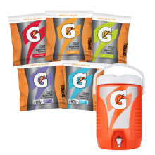 Gatorade 2.5 Gallon Powder w/Free Cooler - 20 Variety Pack Hydration Depot Bundle  