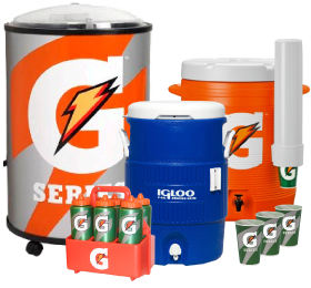 Official Gatorade Bottle Carrier with 6 Squeeze Bottles – Powder